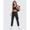 imageCRZ YOGA Butterluxe Womens YBack Racerback Sports Bra  Spaghetti Straps Wireless Scoop Neck Athletic Padded Yoga TopsBlack