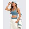 imageCRZ YOGA Butterluxe Womens YBack Racerback Sports Bra  Spaghetti Straps Wireless Scoop Neck Athletic Padded Yoga TopsBlue Ashes