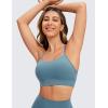 imageCRZ YOGA Butterluxe Womens YBack Racerback Sports Bra  Spaghetti Straps Wireless Scoop Neck Athletic Padded Yoga TopsBlue Ashes