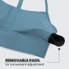 imageCRZ YOGA Butterluxe Womens YBack Racerback Sports Bra  Spaghetti Straps Wireless Scoop Neck Athletic Padded Yoga TopsBlue Ashes