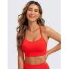 imageCRZ YOGA Butterluxe Womens YBack Racerback Sports Bra  Spaghetti Straps Wireless Scoop Neck Athletic Padded Yoga TopsDark Red  Orangish
