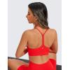 imageCRZ YOGA Butterluxe Womens YBack Racerback Sports Bra  Spaghetti Straps Wireless Scoop Neck Athletic Padded Yoga TopsDark Red  Orangish