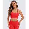 imageCRZ YOGA Butterluxe Womens YBack Racerback Sports Bra  Spaghetti Straps Wireless Scoop Neck Athletic Padded Yoga TopsDeep Red