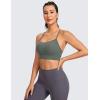 imageCRZ YOGA Butterluxe Womens YBack Racerback Sports Bra  Spaghetti Straps Wireless Scoop Neck Athletic Padded Yoga TopsGrey Sage