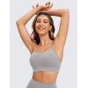 imageCRZ YOGA Butterluxe Womens YBack Racerback Sports Bra  Spaghetti Straps Wireless Scoop Neck Athletic Padded Yoga TopsGull Gray