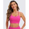 imageCRZ YOGA Butterluxe Womens YBack Racerback Sports Bra  Spaghetti Straps Wireless Scoop Neck Athletic Padded Yoga TopsHibiscus Purple