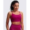 imageCRZ YOGA Butterluxe Womens YBack Racerback Sports Bra  Spaghetti Straps Wireless Scoop Neck Athletic Padded Yoga TopsMagenta Purple