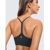 imageCRZ YOGA Butterluxe Womens YBack Racerback Sports Bra  Spaghetti Straps Wireless Scoop Neck Athletic Padded Yoga TopsMelanite