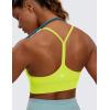 imageCRZ YOGA Butterluxe Womens YBack Racerback Sports Bra  Spaghetti Straps Wireless Scoop Neck Athletic Padded Yoga TopsNeon Yellow