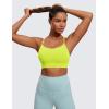 imageCRZ YOGA Butterluxe Womens YBack Racerback Sports Bra  Spaghetti Straps Wireless Scoop Neck Athletic Padded Yoga TopsNeon Yellow