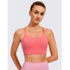 imageCRZ YOGA Butterluxe Womens YBack Racerback Sports Bra  Spaghetti Straps Wireless Scoop Neck Athletic Padded Yoga TopsRaspberry Sorbet