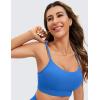 imageCRZ YOGA Butterluxe Womens YBack Racerback Sports Bra  Spaghetti Straps Wireless Scoop Neck Athletic Padded Yoga TopsSparkle Blue