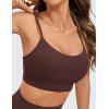 imageCRZ YOGA Butterluxe Womens YBack Racerback Sports Bra  Spaghetti Straps Wireless Scoop Neck Athletic Padded Yoga TopsTaupe