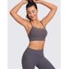 imageCRZ YOGA Butterluxe Womens YBack Racerback Sports Bra  Spaghetti Straps Wireless Scoop Neck Athletic Padded Yoga TopsTornado Grey