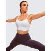 imageCRZ YOGA Butterluxe Womens YBack Racerback Sports Bra  Spaghetti Straps Wireless Scoop Neck Athletic Padded Yoga TopsWhite