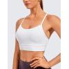 imageCRZ YOGA Butterluxe Womens YBack Racerback Sports Bra  Spaghetti Straps Wireless Scoop Neck Athletic Padded Yoga TopsWhite