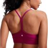 imageCRZ YOGA Butterluxe Womens YBack Racerback Sports Bra  Spaghetti Straps Wireless Scoop Neck Athletic Padded Yoga TopsMagenta Purple