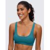 imageCRZ YOGA Butterluxe Mini Bra for Women  Scoop Neck Low Impact Wireless Sports Yoga Padded Workout CamiBorealis Green