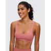 imageCRZ YOGA Butterluxe Mini Bra for Women  Scoop Neck Low Impact Wireless Sports Yoga Padded Workout CamiBriar Rose