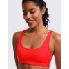 imageCRZ YOGA Butterluxe Mini Bra for Women  Scoop Neck Low Impact Wireless Sports Yoga Padded Workout CamiDark Red