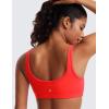 imageCRZ YOGA Butterluxe Mini Bra for Women  Scoop Neck Low Impact Wireless Sports Yoga Padded Workout CamiDark Red