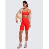 imageCRZ YOGA Butterluxe Mini Bra for Women  Scoop Neck Low Impact Wireless Sports Yoga Padded Workout CamiDark Red