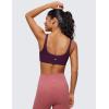 imageCRZ YOGA Butterluxe Mini Bra for Women  Scoop Neck Low Impact Wireless Sports Yoga Padded Workout CamiDeep Purple