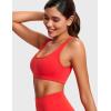 imageCRZ YOGA Butterluxe Mini Bra for Women  Scoop Neck Low Impact Wireless Sports Yoga Padded Workout CamiDeep Red