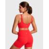 imageCRZ YOGA Butterluxe Mini Bra for Women  Scoop Neck Low Impact Wireless Sports Yoga Padded Workout CamiDeep Red