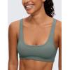 imageCRZ YOGA Butterluxe Mini Bra for Women  Scoop Neck Low Impact Wireless Sports Yoga Padded Workout CamiGrey Sage
