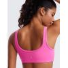 imageCRZ YOGA Butterluxe Mini Bra for Women  Scoop Neck Low Impact Wireless Sports Yoga Padded Workout CamiLight Purple