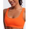 imageCRZ YOGA Butterluxe Mini Bra for Women  Scoop Neck Low Impact Wireless Sports Yoga Padded Workout CamiNeon Orange