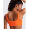 imageCRZ YOGA Butterluxe Mini Bra for Women  Scoop Neck Low Impact Wireless Sports Yoga Padded Workout CamiNeon Orange