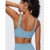 imageCRZ YOGA Butterluxe Mini Bra for Women  Scoop Neck Low Impact Wireless Sports Yoga Padded Workout CamiPure Blue