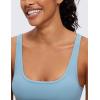 imageCRZ YOGA Butterluxe Mini Bra for Women  Scoop Neck Low Impact Wireless Sports Yoga Padded Workout CamiPure Blue