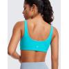 imageCRZ YOGA Butterluxe Mini Bra for Women  Scoop Neck Low Impact Wireless Sports Yoga Padded Workout CamiSpectral Blue