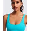 imageCRZ YOGA Butterluxe Mini Bra for Women  Scoop Neck Low Impact Wireless Sports Yoga Padded Workout CamiSpectral Blue