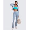 imageCRZ YOGA Butterluxe Mini Bra for Women  Scoop Neck Low Impact Wireless Sports Yoga Padded Workout CamiSpectral Blue