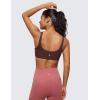 imageCRZ YOGA Butterluxe Mini Bra for Women  Scoop Neck Low Impact Wireless Sports Yoga Padded Workout CamiTaupe