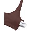 imageCRZ YOGA Butterluxe Mini Bra for Women  Scoop Neck Low Impact Wireless Sports Yoga Padded Workout CamiTaupe