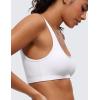 imageCRZ YOGA Butterluxe Mini Bra for Women  Scoop Neck Low Impact Wireless Sports Yoga Padded Workout CamiWhite