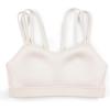 imageCRZ YOGA Butterluxe V Neck Sports Bras for Women  Molded Cup Workout Top Double Spaghetti Straps Wireless Yoga ClothesWhite Apricot