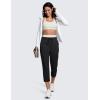 imageCRZ YOGA 4Way Stretch Golf Capri for Women 23quot Casual Yoga Dress Work Pants with Pockets Workout Athletic TravelBlack