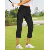 imageCRZ YOGA 4Way Stretch Golf Capri for Women 23quot Casual Yoga Dress Work Pants with Pockets Workout Athletic TravelBlack
