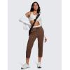 imageCRZ YOGA 4Way Stretch Golf Capri for Women 23quot Casual Yoga Dress Work Pants with Pockets Workout Athletic TravelCoffee Brown