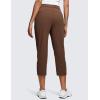 imageCRZ YOGA 4Way Stretch Golf Capri for Women 23quot Casual Yoga Dress Work Pants with Pockets Workout Athletic TravelCoffee Brown