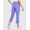 imageCRZ YOGA 4Way Stretch Golf Capri for Women 23quot Casual Yoga Dress Work Pants with Pockets Workout Athletic TravelDark Lavender Purple