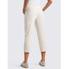 imageCRZ YOGA 4Way Stretch Golf Capri for Women 23quot Casual Yoga Dress Work Pants with Pockets Workout Athletic TravelMilky White Bone