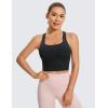 imageCRZ YOGA Butterluxe Womens YBack Racerback Longline Sports Bra  Padded Scoop Neck Workout Crop Tank Top with Built in PadsBlack