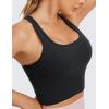 imageCRZ YOGA Butterluxe Womens YBack Racerback Longline Sports Bra  Padded Scoop Neck Workout Crop Tank Top with Built in PadsBlack